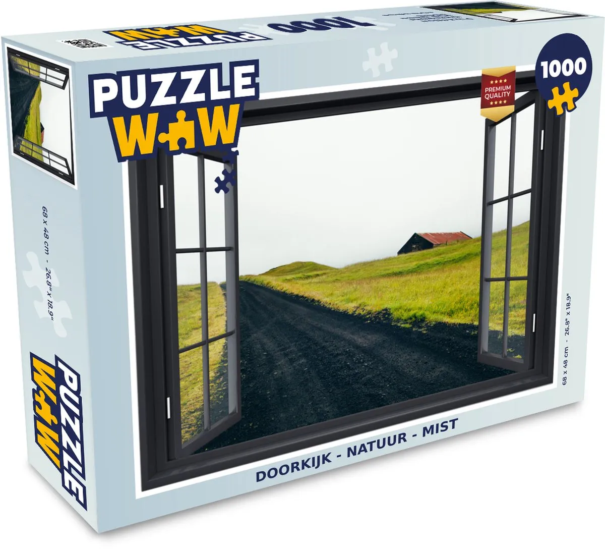 PuzzleWow Doorkijk Natuur Mist Legpuzzel 1000 Stuks - Multicolor