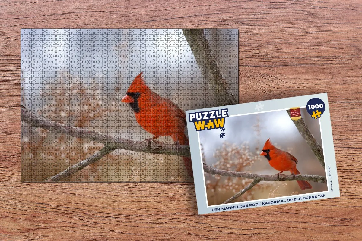 PuzzleWow Legpuzzel Kardinaal 1000 Stuks - Multicolor