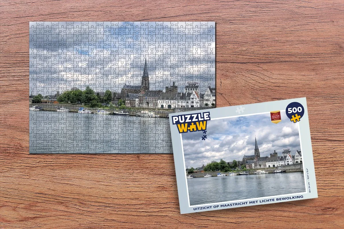 PuzzleWow Maastricht Lucht Legpuzzel 500 Stuks - Multicolor