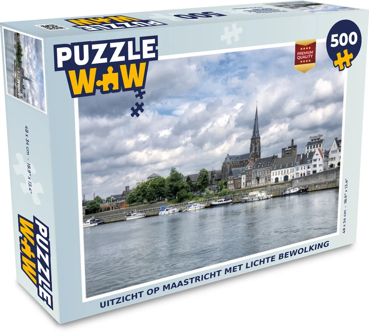 PuzzleWow Maastricht Lucht Legpuzzel 500 Stuks - Multicolor