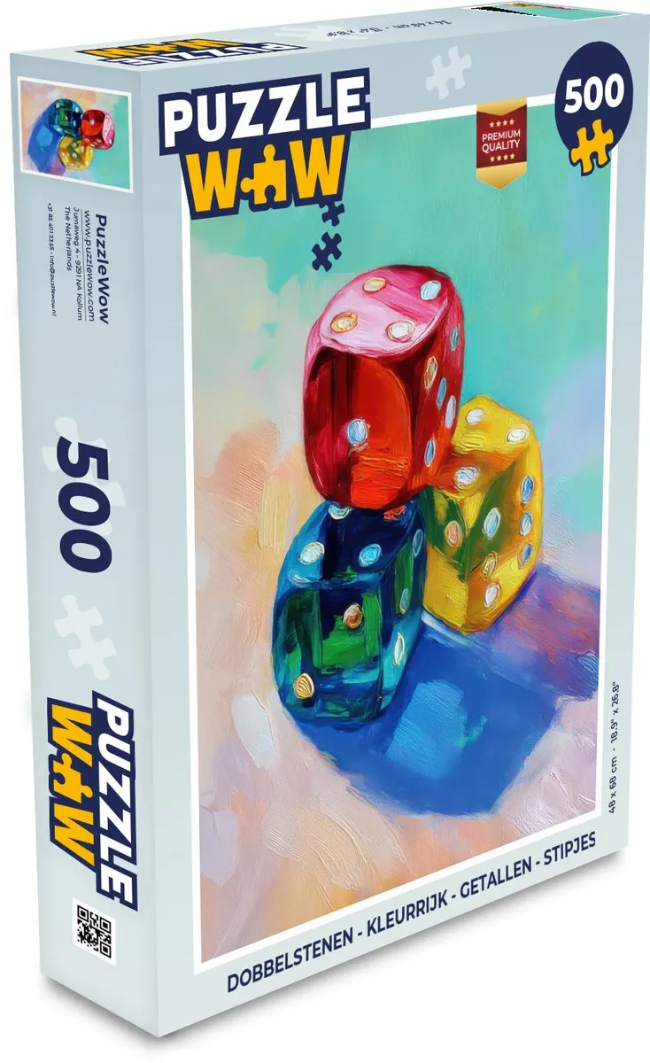 PuzzleWow Dobbelstenen Puzzel 500 Stuks - MPN 8721406852445