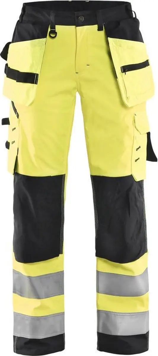 Blåkläder 7167-2517 Dames Softshell werkbroek High Vis Geel/Zwart maat 50
