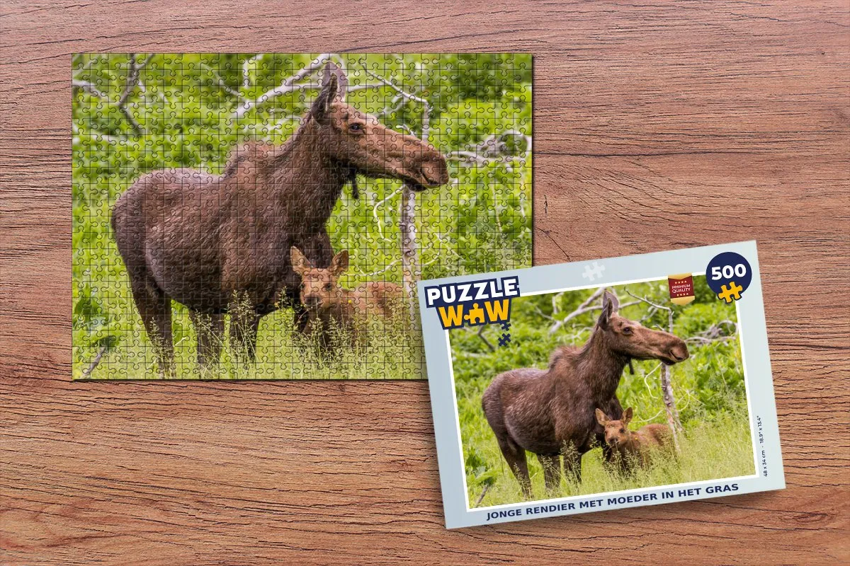 PuzzleWow Rendier Legpuzzel 500 Stuks - Multicolor