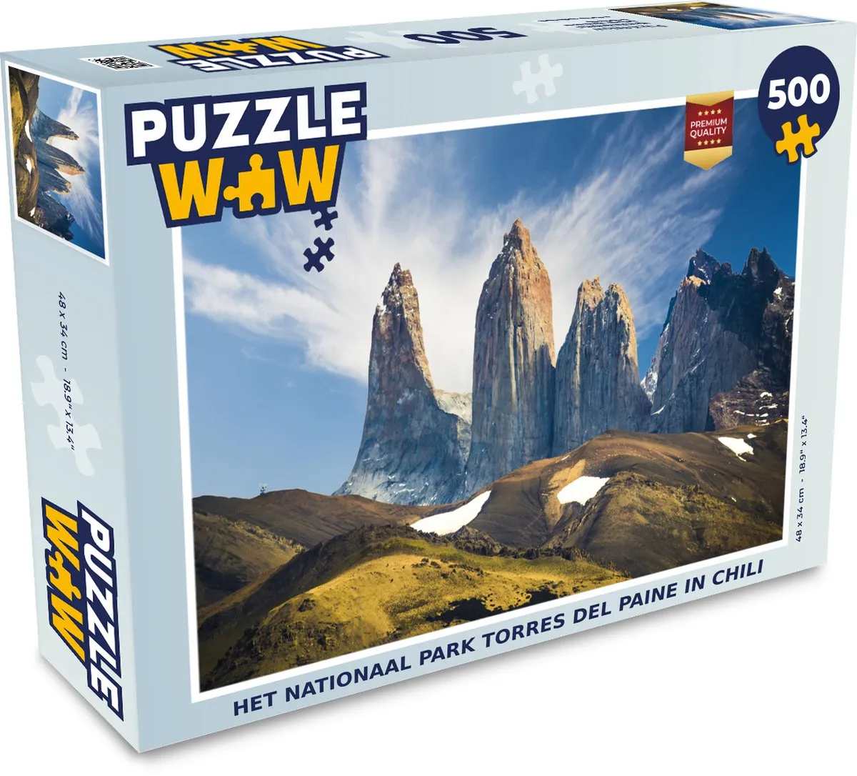 PuzzleWow Torres del Paine Legpuzzel 500 Stuks - Multicolor