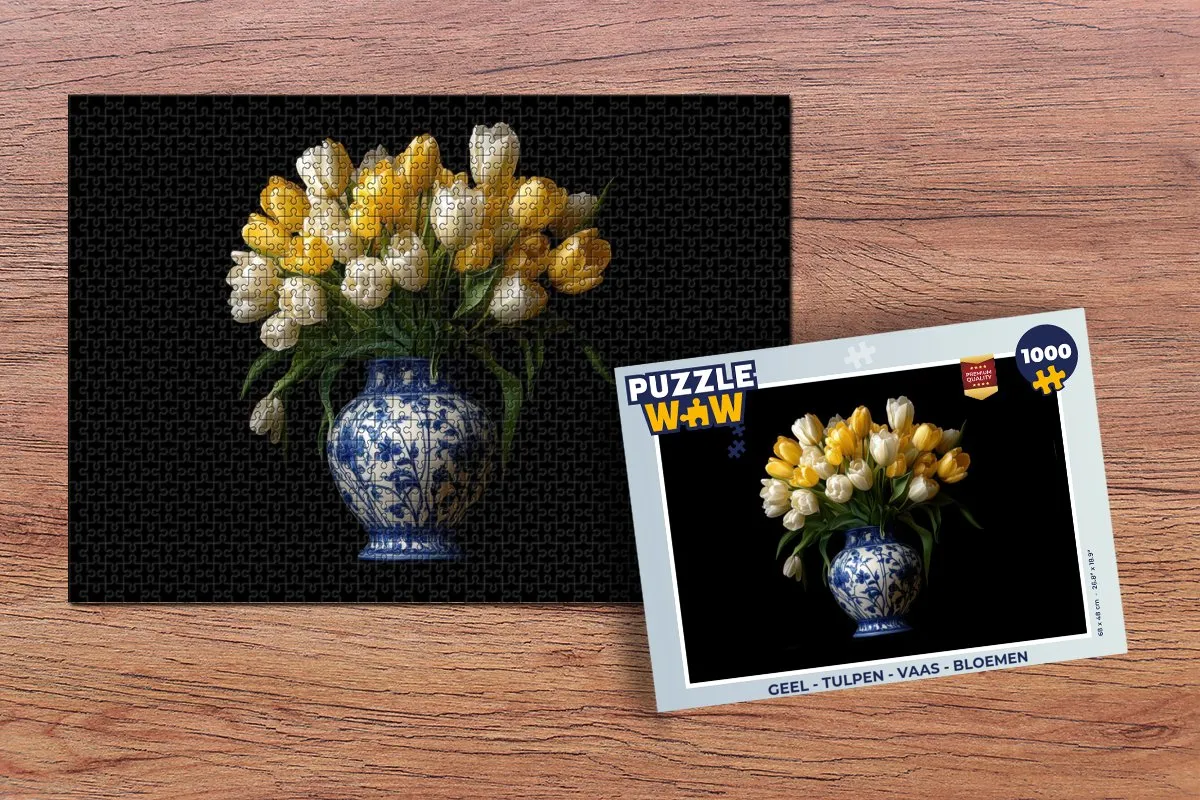 PuzzleWow Legpuzzel 1000 Stuks - Tulpen Geel