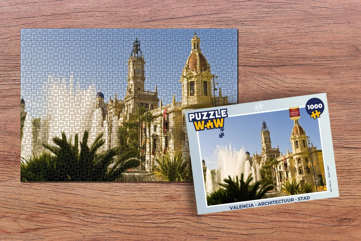 PuzzleWow Valencia Architectuurstad Legpuzzel 1000 Stuks - Multicolor