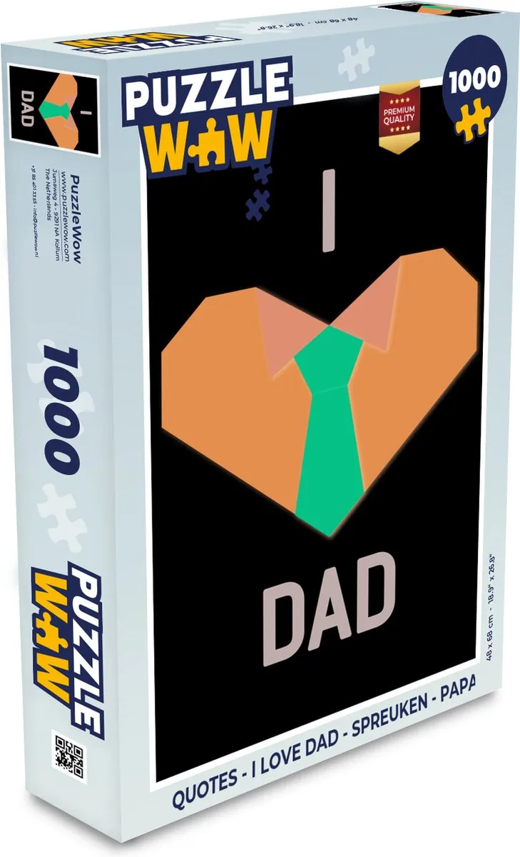 PuzzleWow Quotes I Love Dad Legpuzzel 1000 Stuks - Multicolor