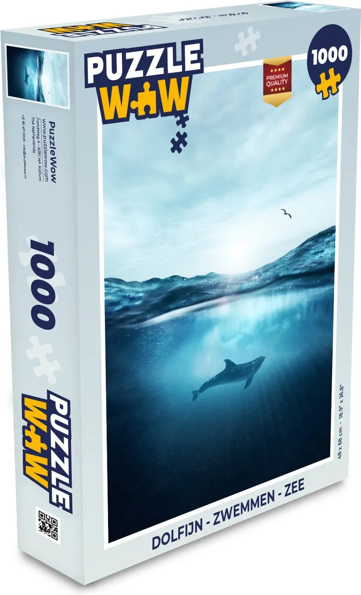 PuzzleWow Dolfijn Legpuzzel 1000 Stuks - Multicolor