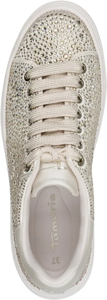 Tamaris 1-23795-46 Dames Sneaker - Glitter Beige