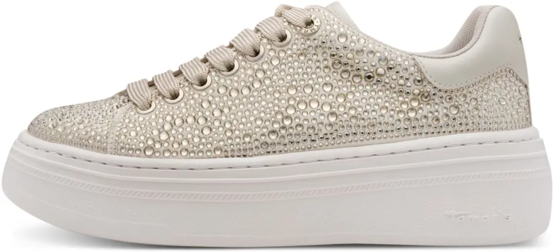 Tamaris 1-23795-46 Dames Sneaker - Glitter Beige