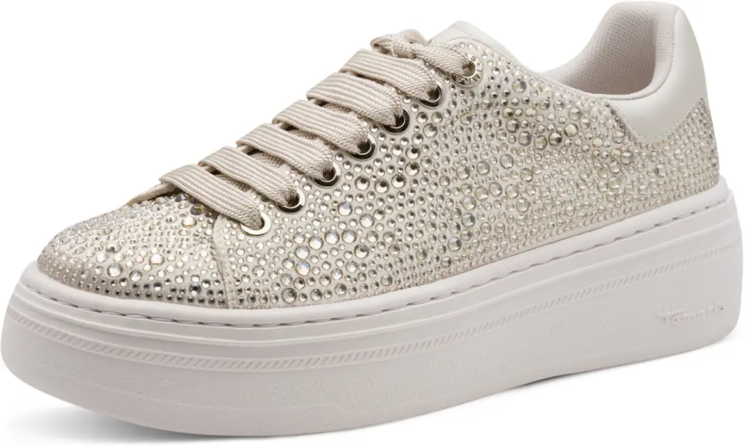 Tamaris dames sneaker 1-23795-46-179 dames lage glitter beige