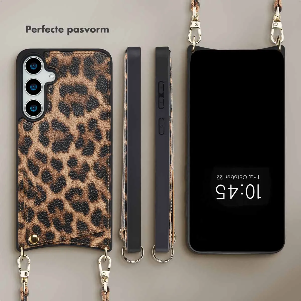Selencia Hoesje Samsung Galaxy S24/S25 Plus - Leopard - 2 Pasjes