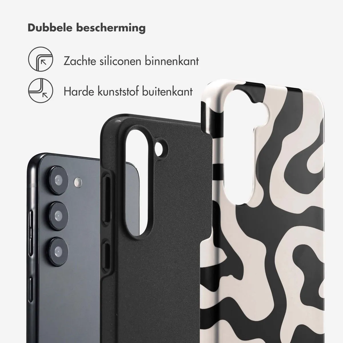 Selencia Hoesje Samsung Galaxy S23 - Art Wave Black