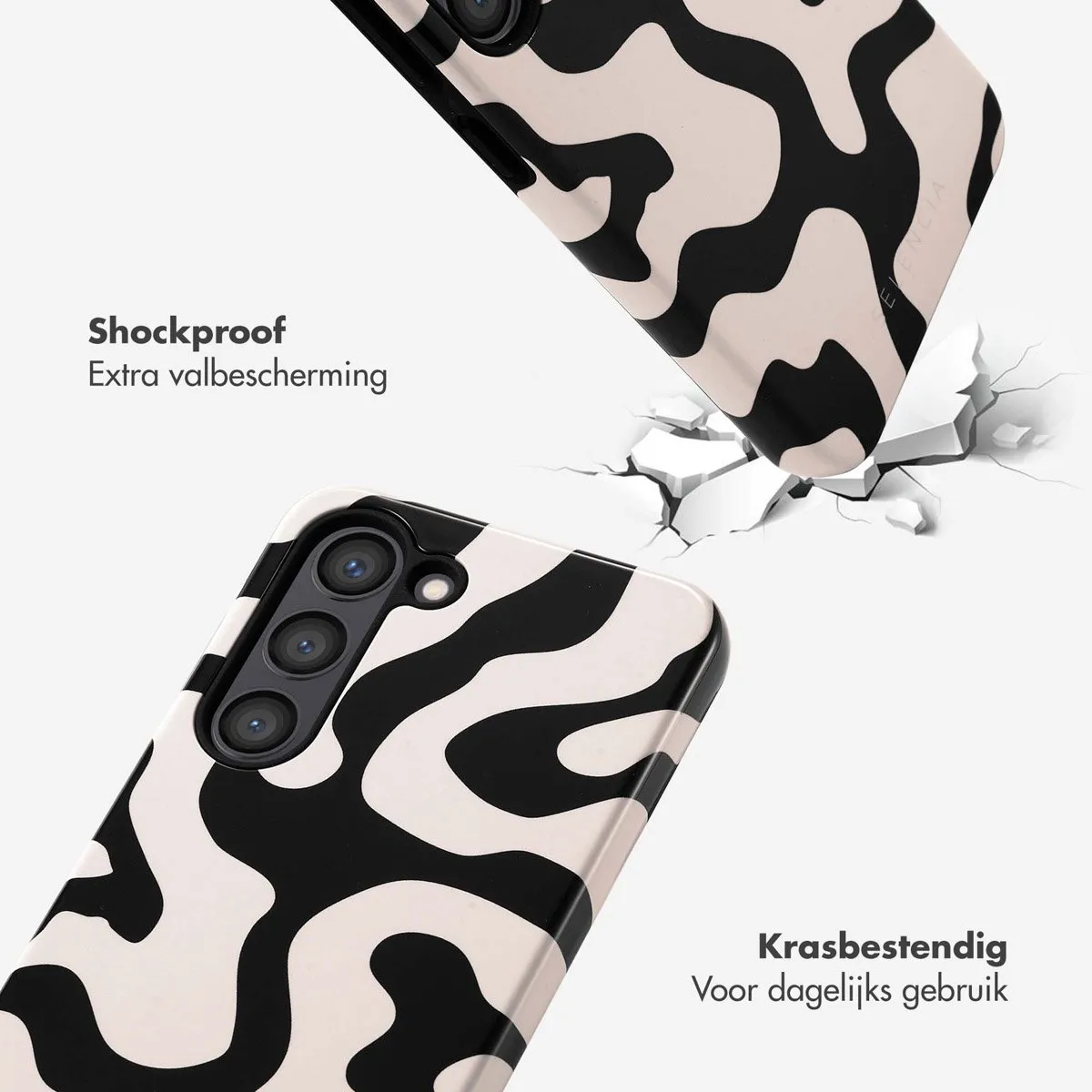 Selencia Hoesje Samsung Galaxy S23 - Art Wave Black