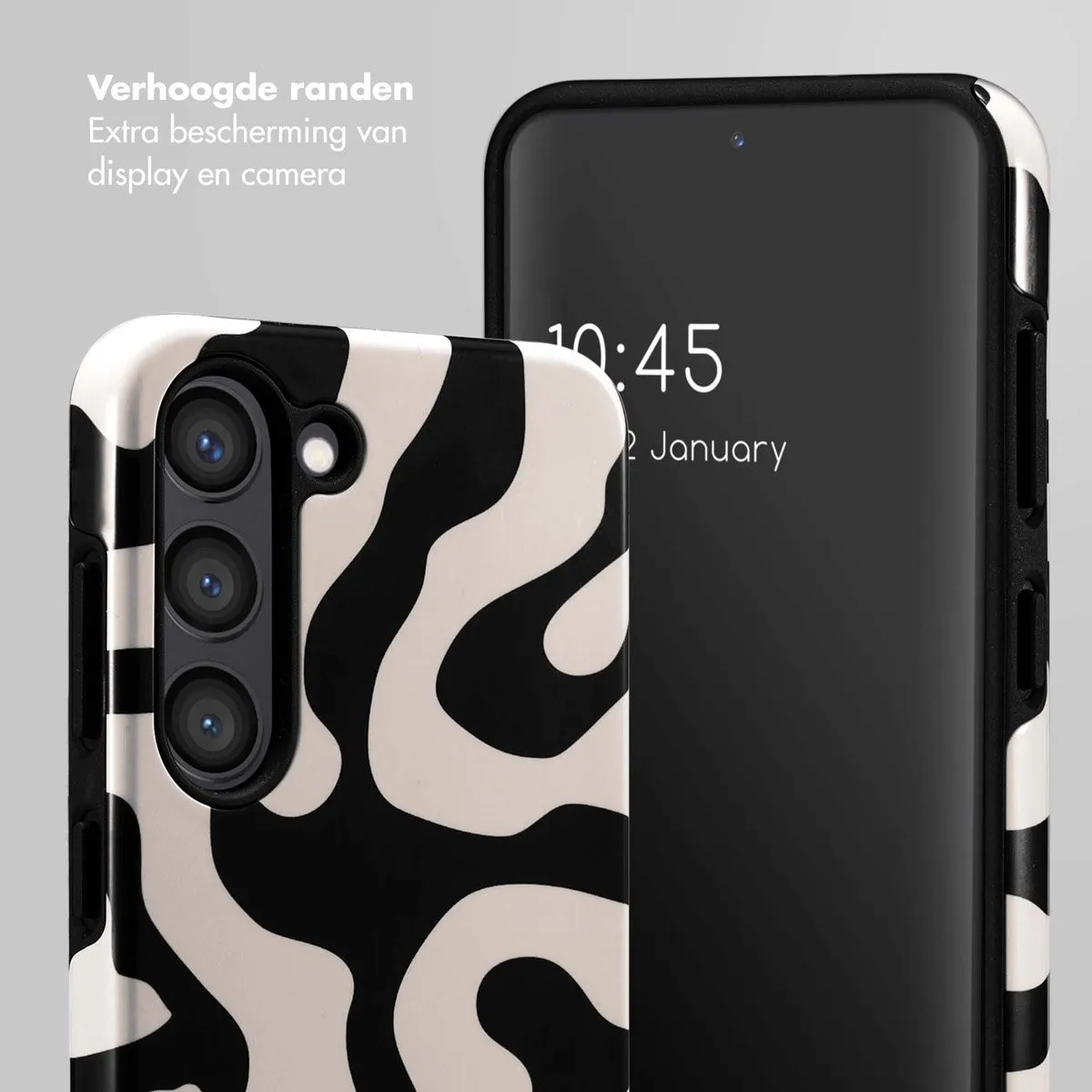 Selencia Hoesje Samsung Galaxy S23 - Art Wave Black