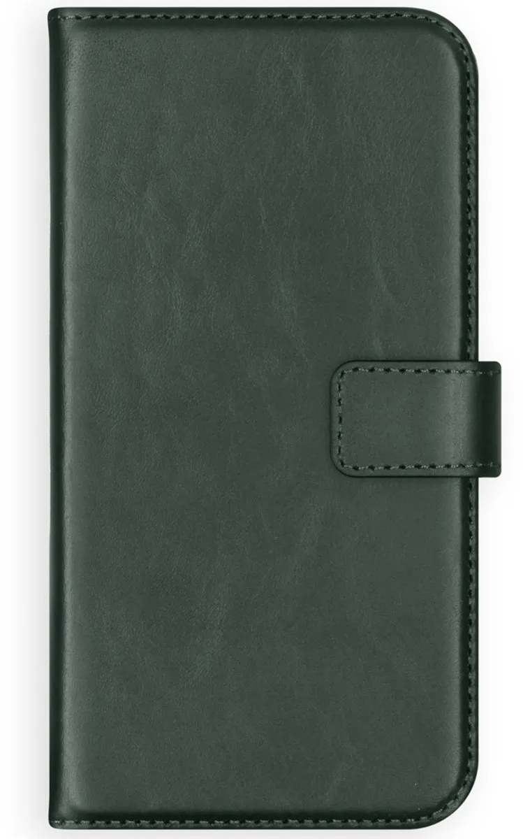 Selencia Hoesje Samsung Galaxy A21s - Echt Lederen Bookcase Groen - 3 Pasjes