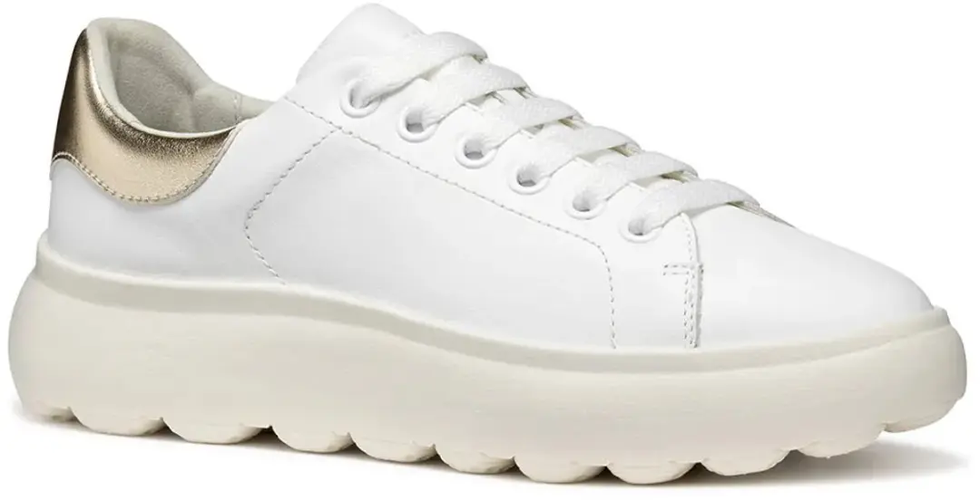 Geox Spherica EC4.1 Dames Sneakers - Wit/Lichtgoud - Maat 40 - afbeelding 3 van 6