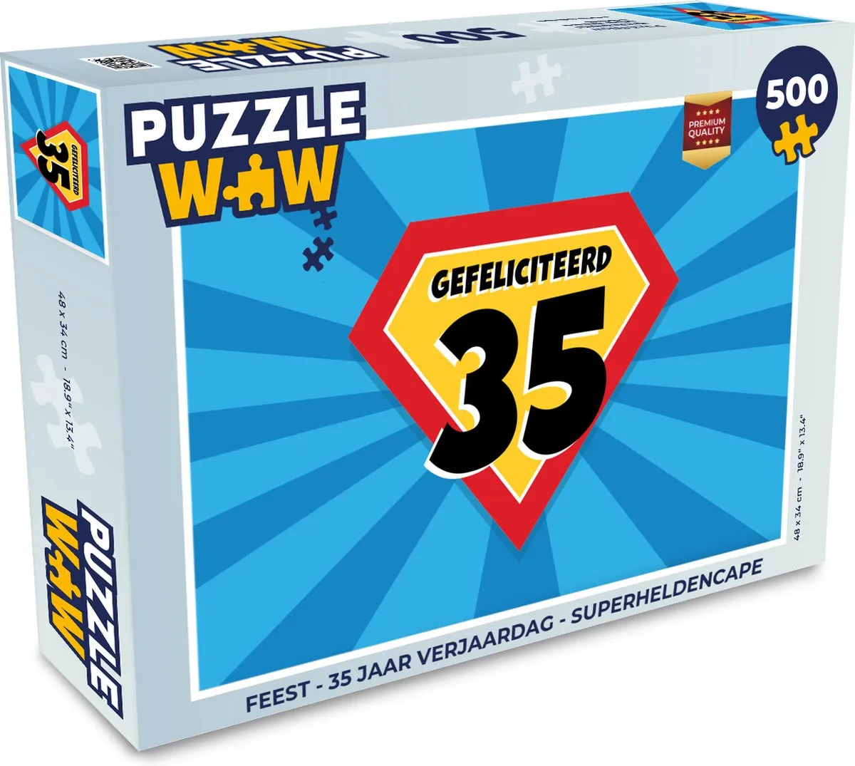 PuzzleWow Superheldencape Legpuzzel 500 Stuks - Multicolor
