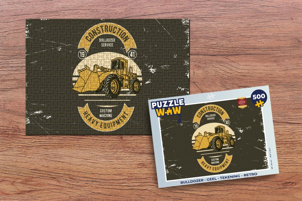 PuzzleWow Bulldozer Legpuzzel 500 Stuks - Multicolor
