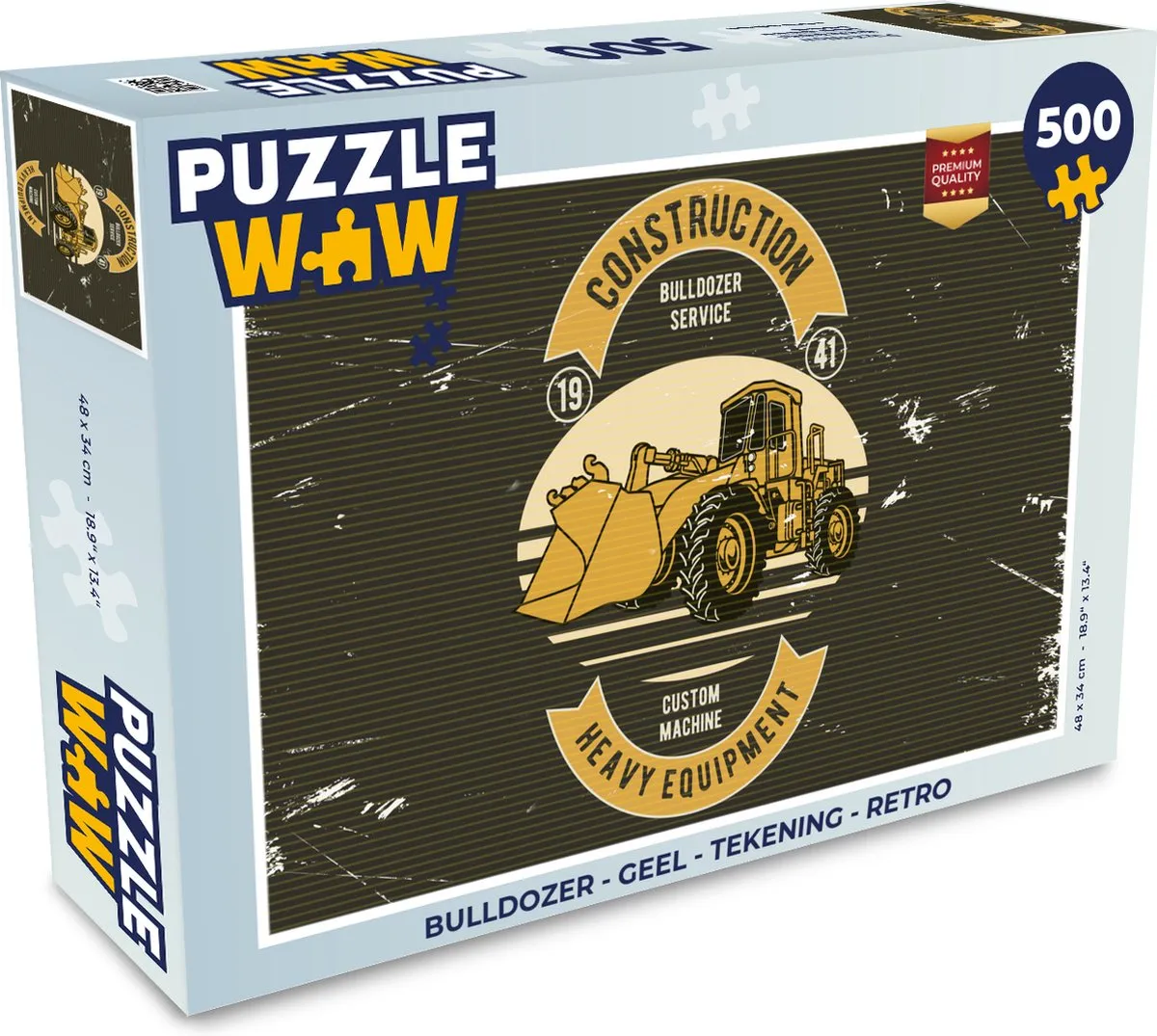 PuzzleWow Bulldozer Legpuzzel 500 Stuks - Multicolor