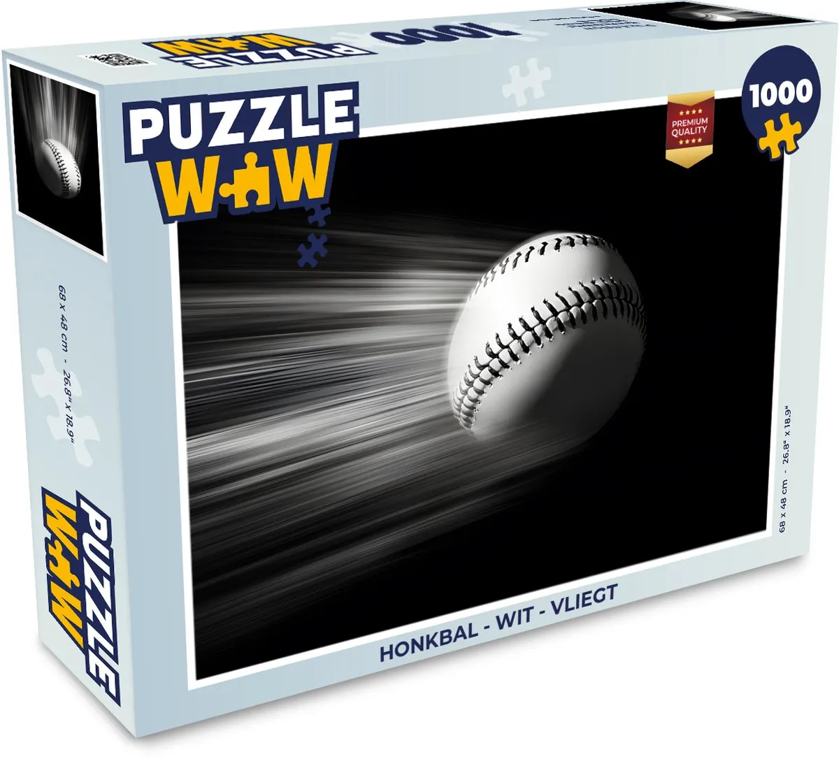 PuzzleWow Honkbal Legpuzzel 1000 Stuks - Wit