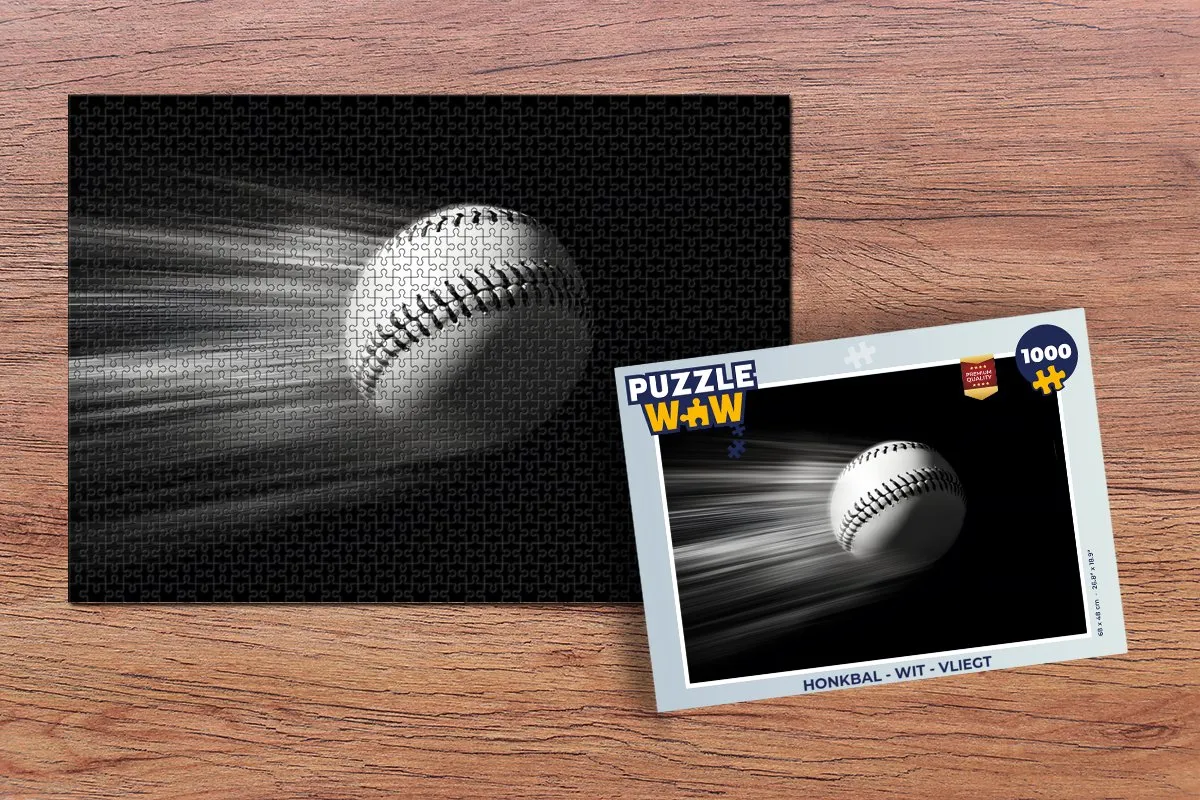 PuzzleWow Honkbal Legpuzzel 1000 Stuks - Wit
