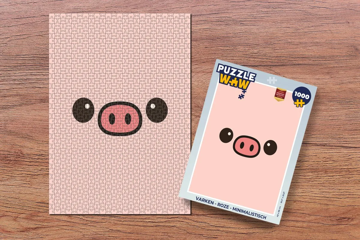 PuzzleWow Varken Legpuzzel 1000 Stuks - Roze