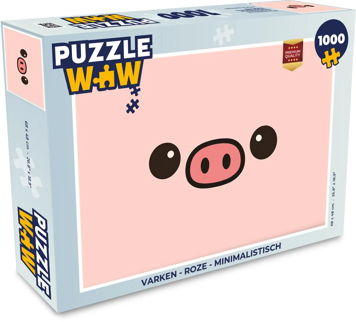 PuzzleWow Varken Legpuzzel 1000 Stuks - Roze