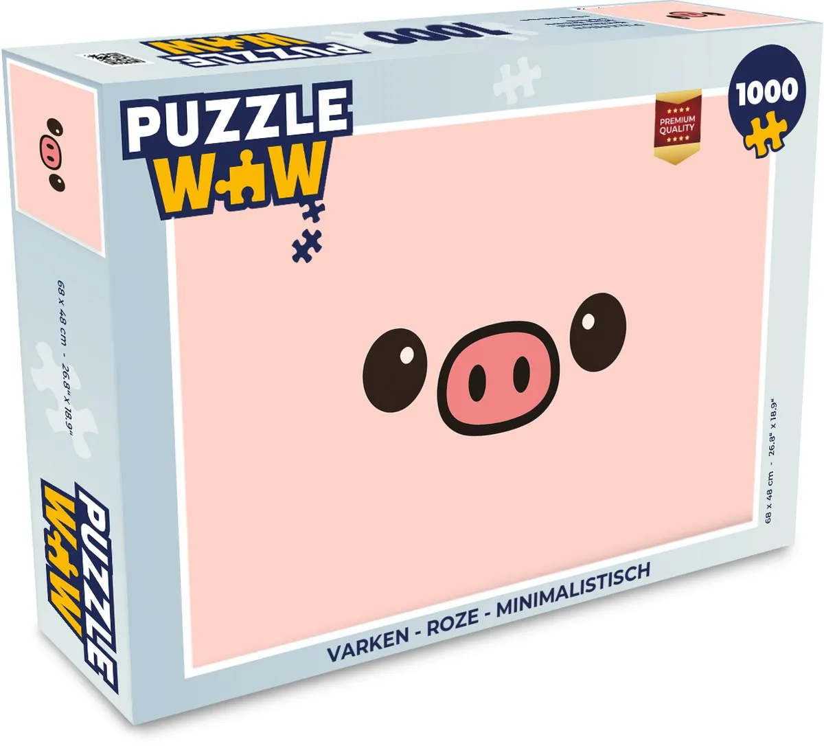 PuzzleWow Varken Legpuzzel 1000 Stuks - Roze