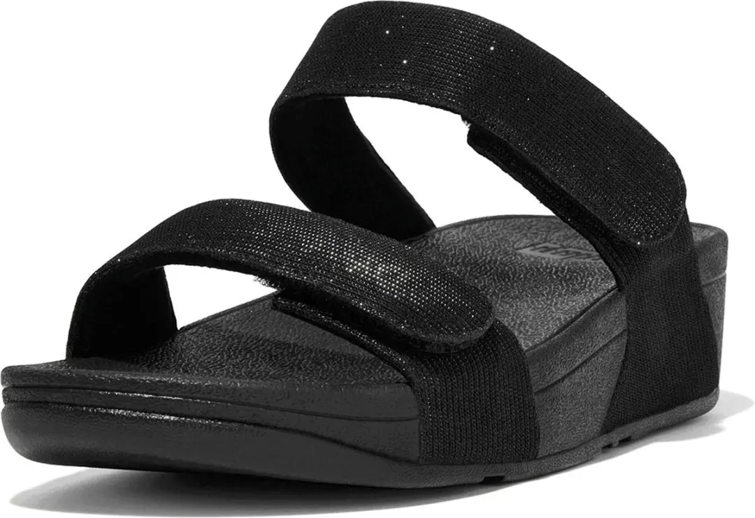 FitFlop Lulu Shimmerlux Slides - Maat 42 - All Black - afbeelding 4 van 6