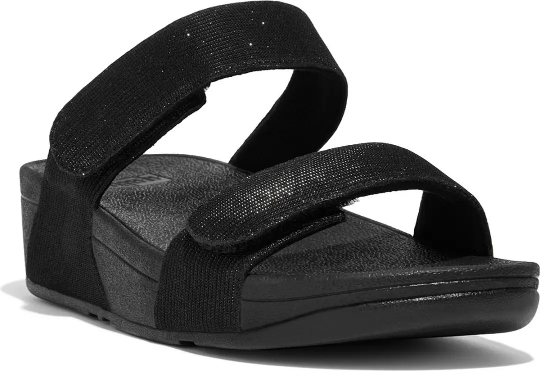 FitFlop Lulu Shimmerlux Slides - Maat 42 - All Black - afbeelding 2 van 6