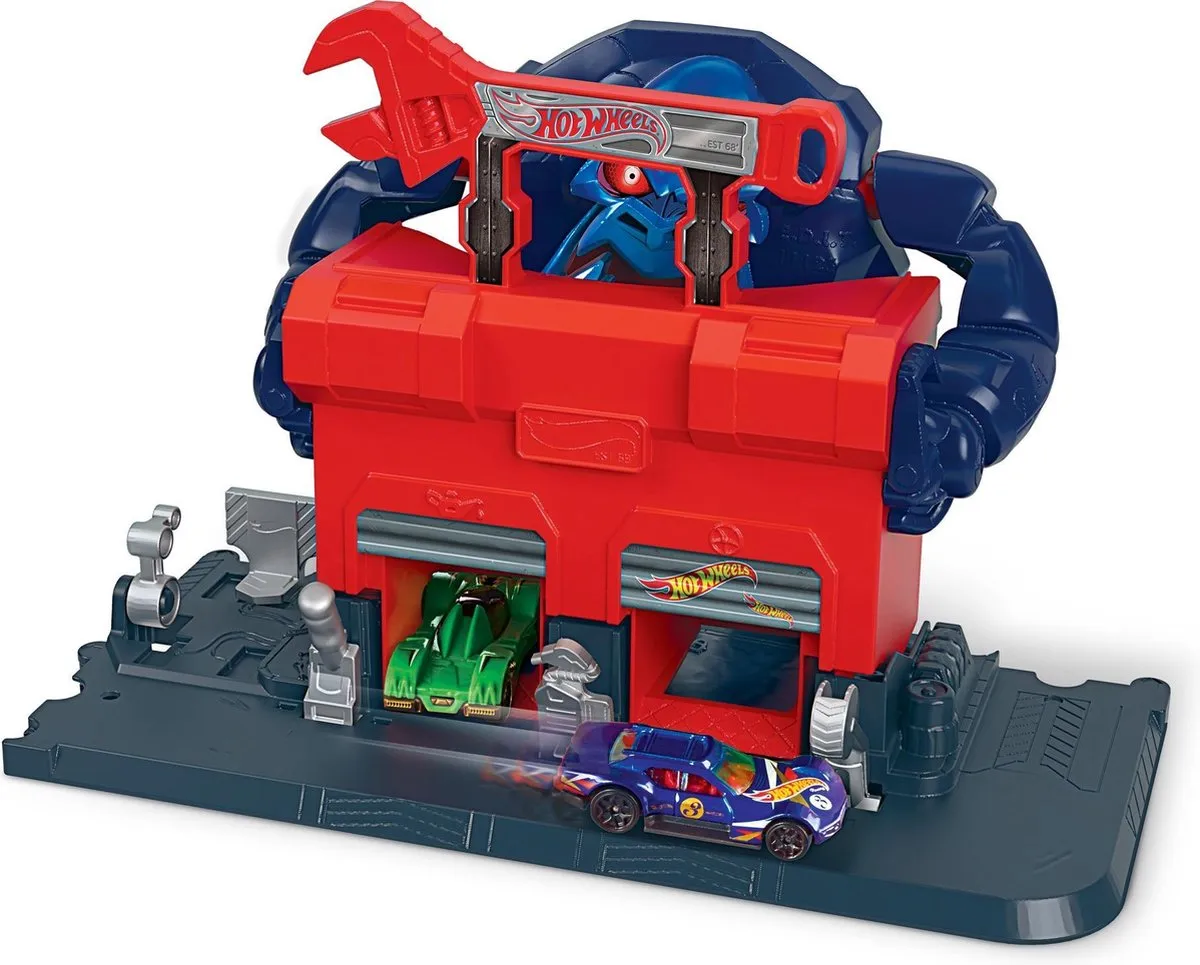 Hot Wheels City Razende Gorilla Garage Speelset GJK89 - Donkerblauw - afbeelding 6 van 6