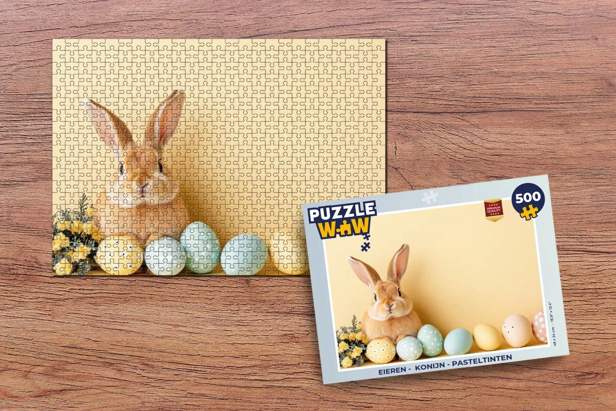 PuzzleWow Konijn Legpuzzel 500 Stuks - Pasteltinten