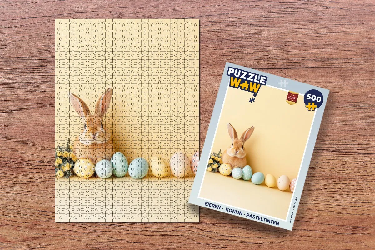 PuzzleWow Konijn Legpuzzel 500 Stuks - Pasteltinten