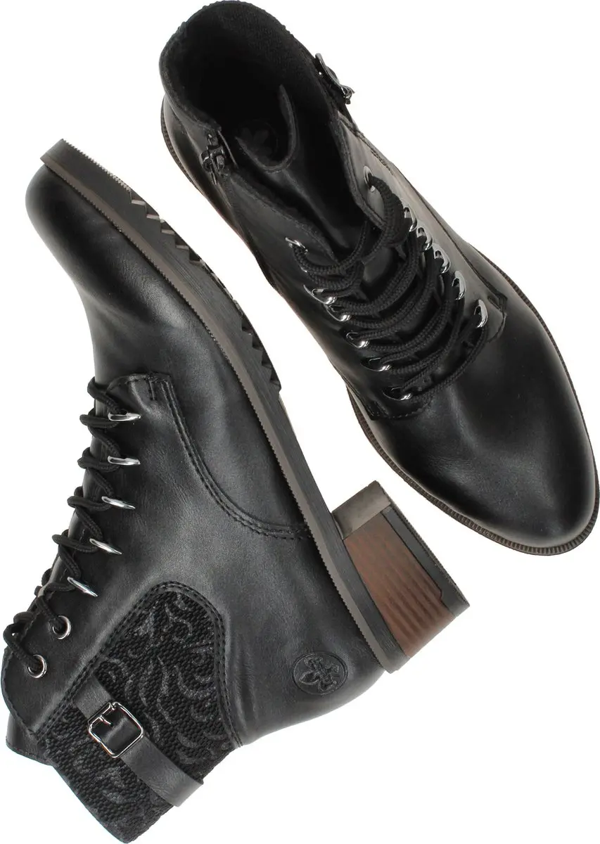 Rieker Veterboots - Dames - Zwart - Maat 38 - afbeelding 2 van 4
