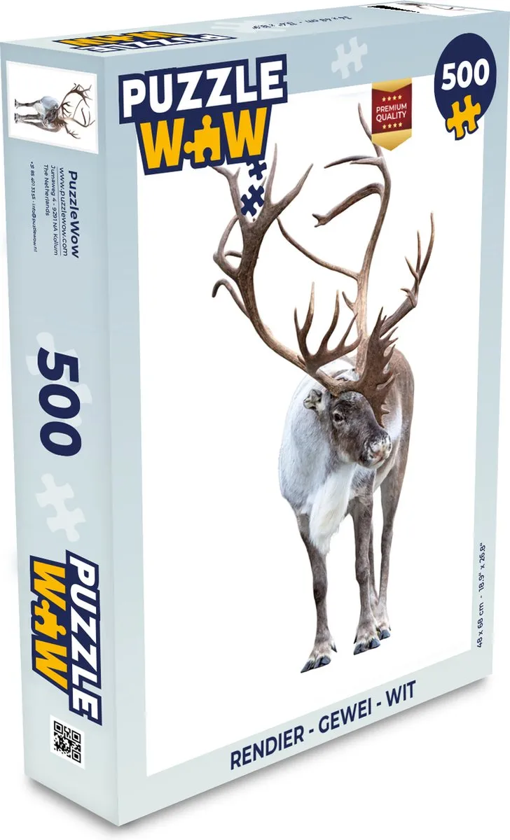 PuzzleWow Rendier Gewei Legpuzzel 500 Stuks - Multicolor