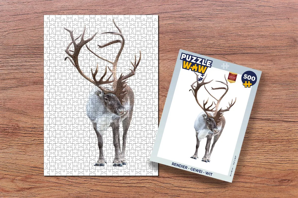 PuzzleWow Rendier Gewei Legpuzzel 500 Stuks - Multicolor