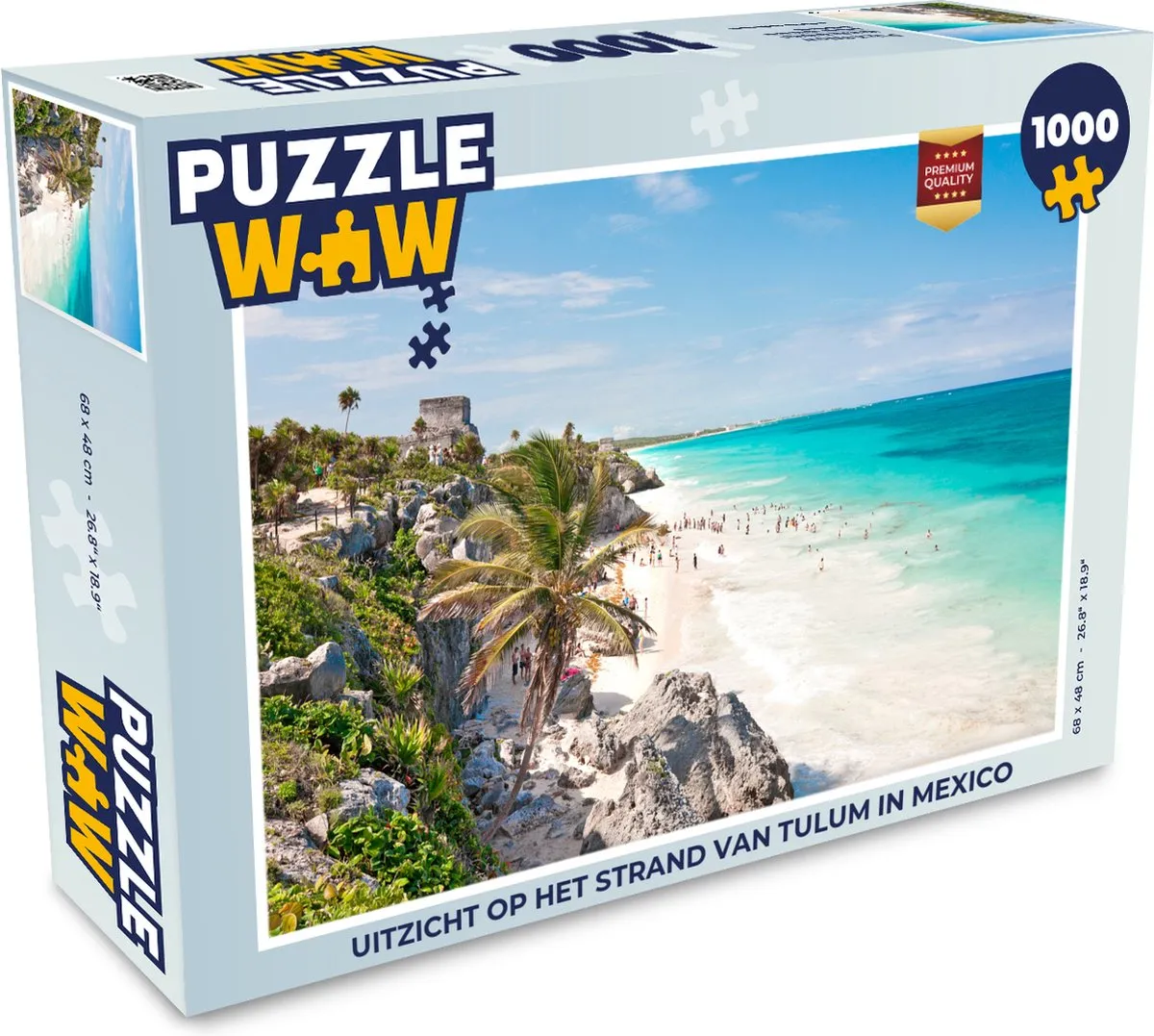 PuzzleWow Strand van Tulum Legpuzzel 1000 Stuks - Multicolor