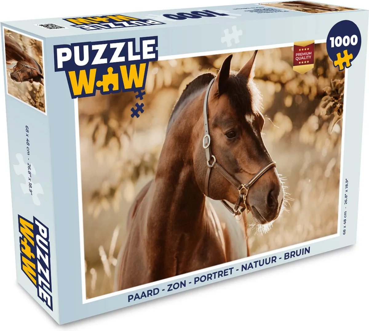 PuzzleWow Paard Portret Natuur Legpuzzel 1000 Stuks - Multicolor