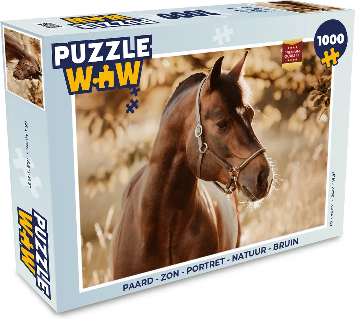 PuzzleWow Paard Portret Natuur Legpuzzel 1000 Stuks - Multicolor