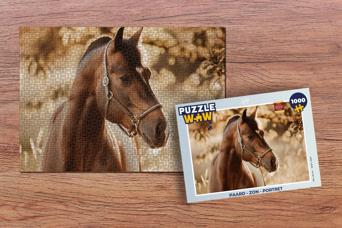 PuzzleWow Paard Portret Natuur Legpuzzel 1000 Stuks - Multicolor