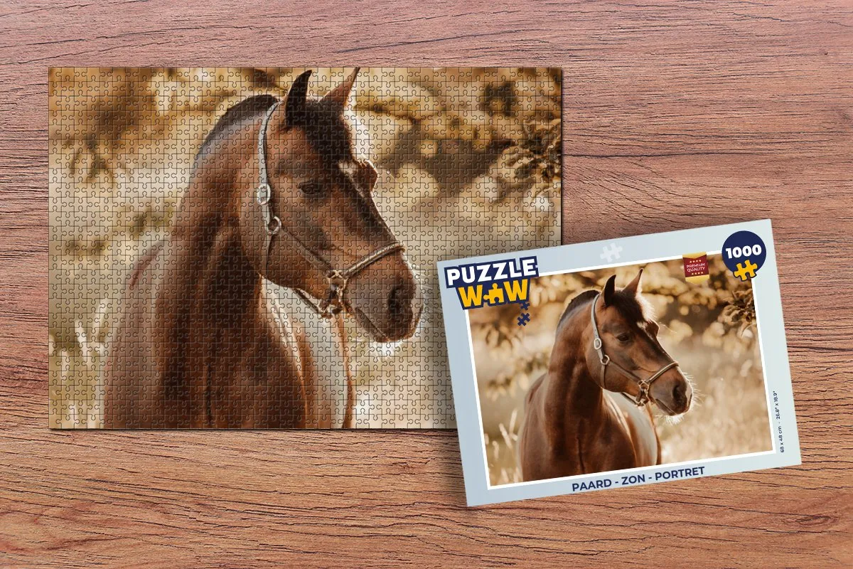 PuzzleWow Paard Portret Natuur Legpuzzel 1000 Stuks - Multicolor