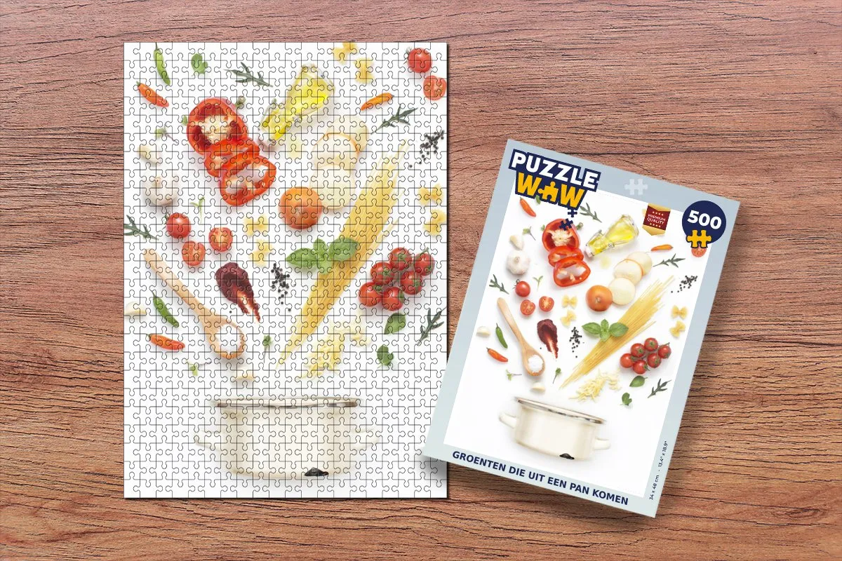 PuzzleWow Groenten uit een Pan Legpuzzel 500 Stuks - Multicolor