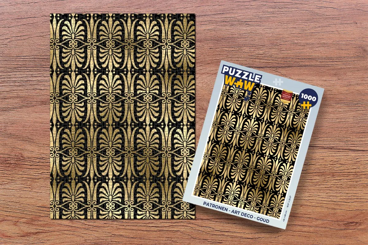 PuzzleWow Art Deco Legpuzzel 1000 Stuks - Goud/Multicolor