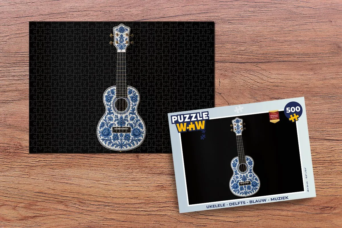 PuzzleWow Ukelele Puzzel 500 Stuks - Blauw
