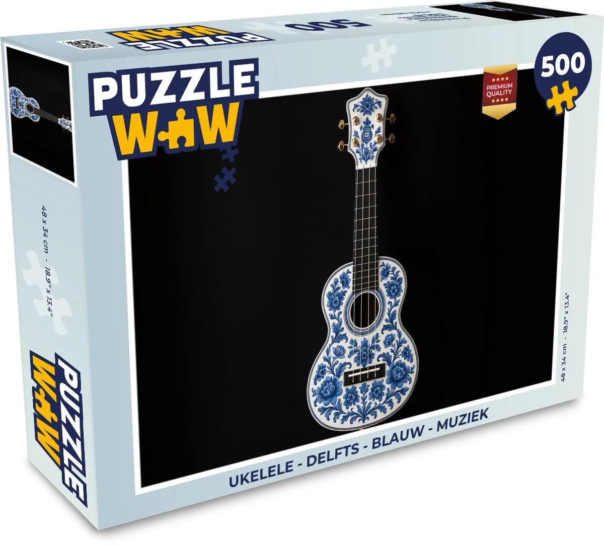 PuzzleWow Ukelele Puzzel 500 Stuks - Blauw