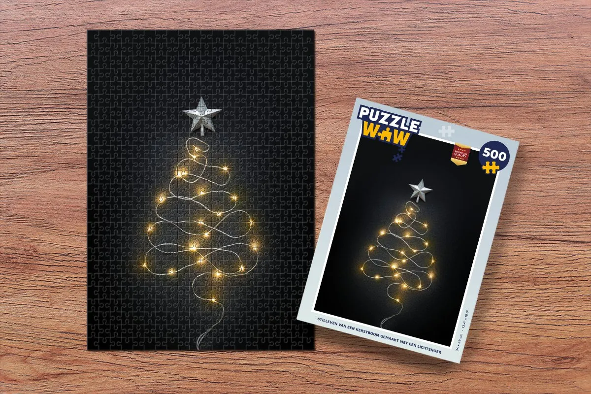 PuzzleWow Kerstboom Lichtjes Legpuzzel 500 Stuks - Multicolor