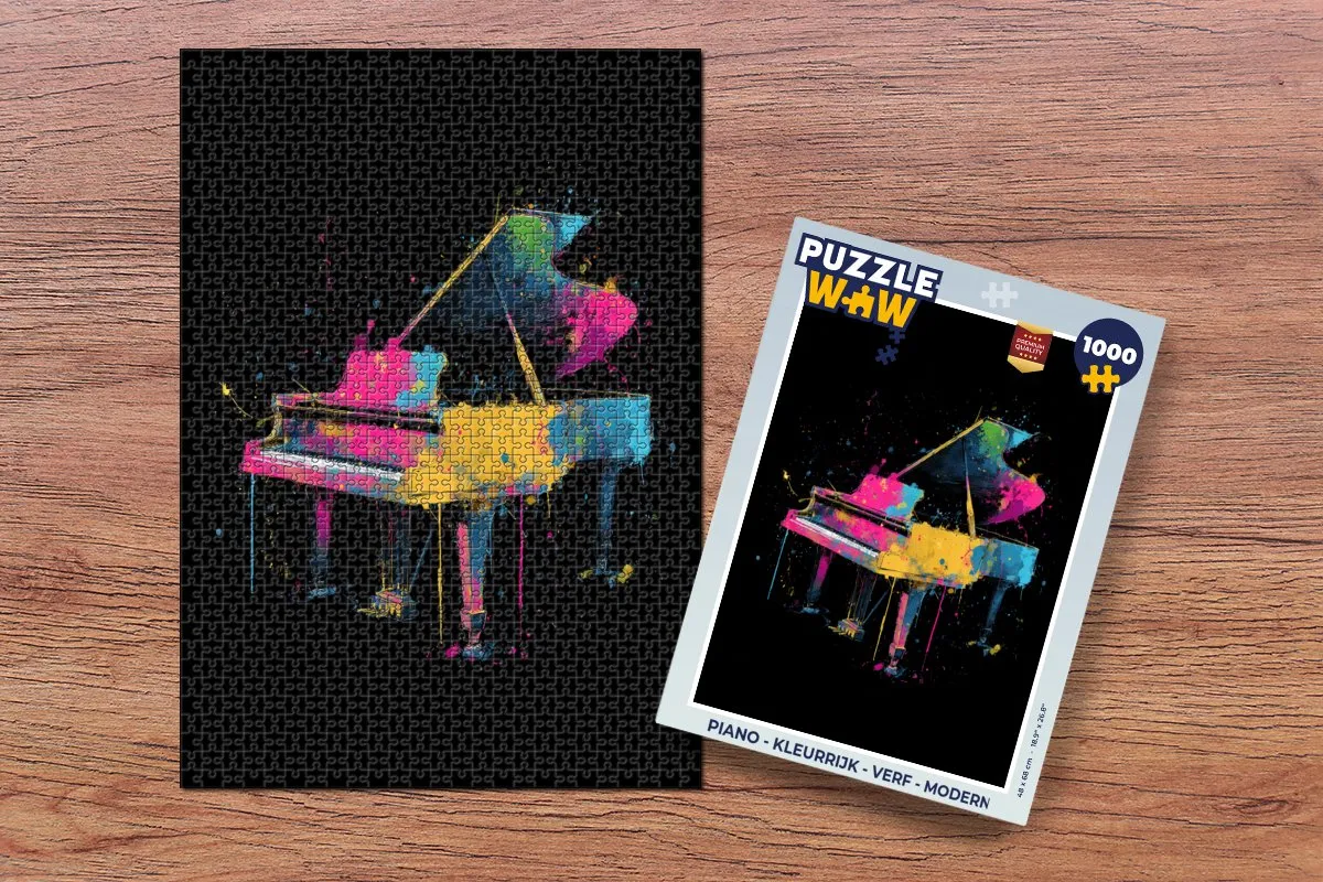 PuzzleWow Piano Verf Legpuzzel 1000 Stuks - Kleurrijk