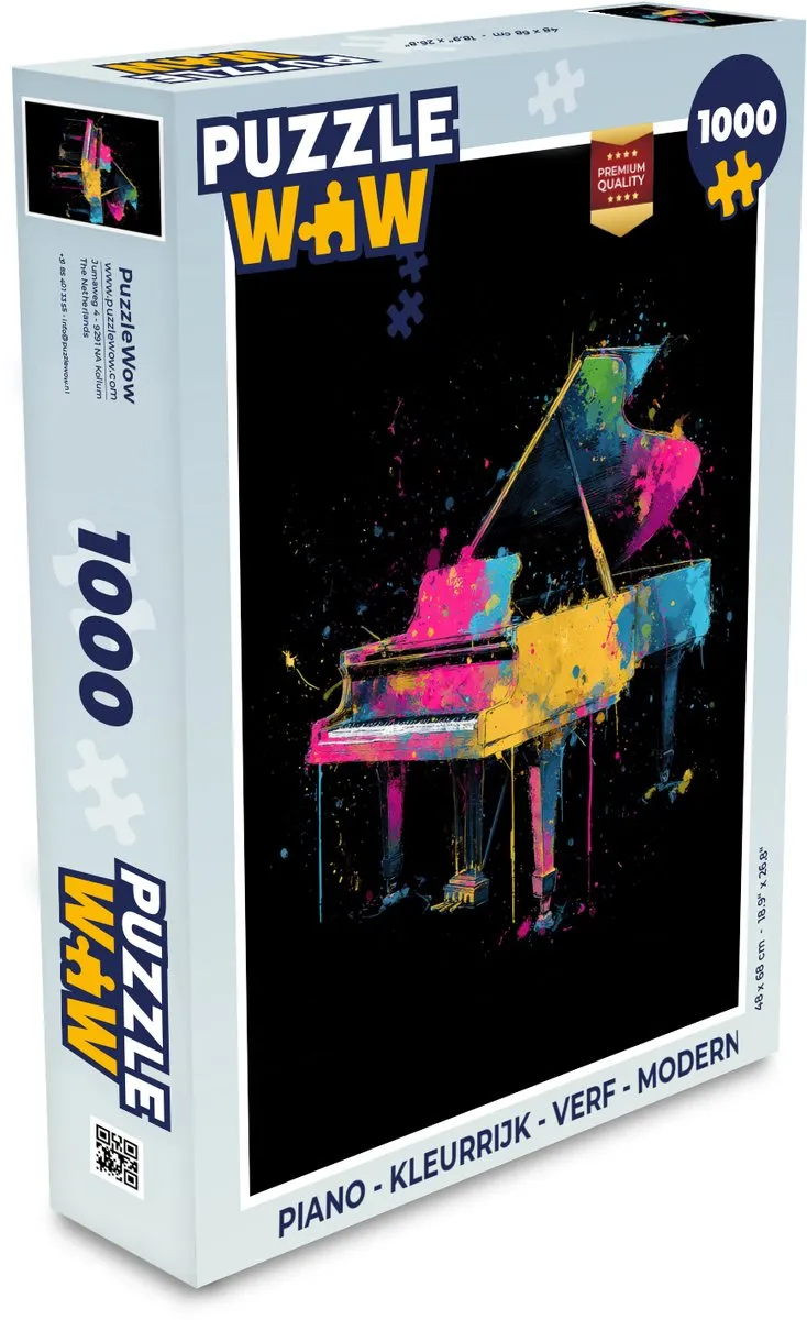PuzzleWow Piano Verf Legpuzzel 1000 Stuks - Kleurrijk