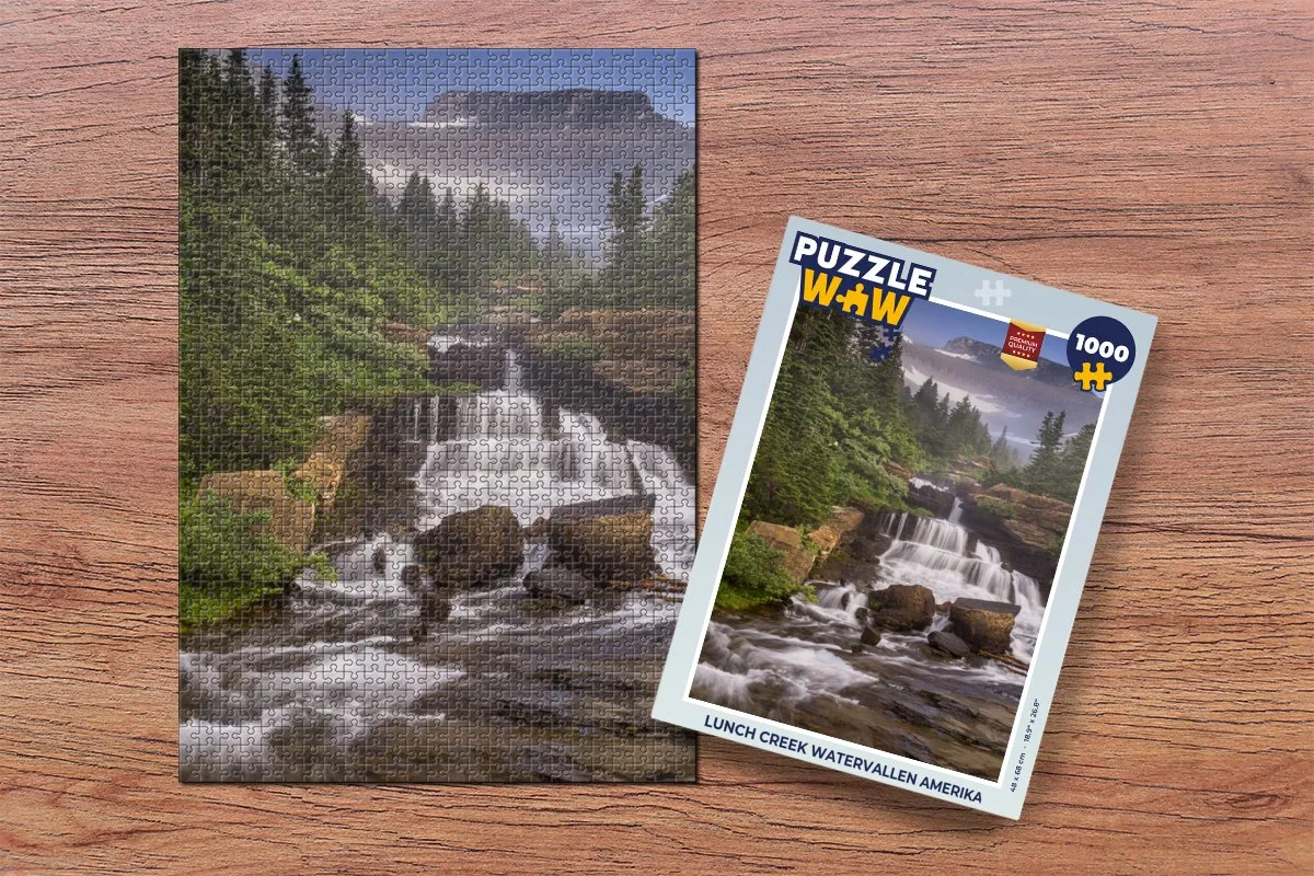 PuzzleWow Lunch Creek Watervallen Amerika Legpuzzel 1000 Stuks - Multicolor